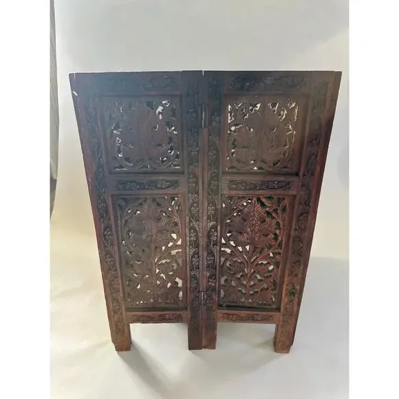 Antique Hand carved Hinged Square / Octagonal, Moroccan Style Table Base.